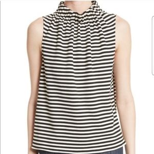 Tibi Ren Stripe High Neck Top Medium